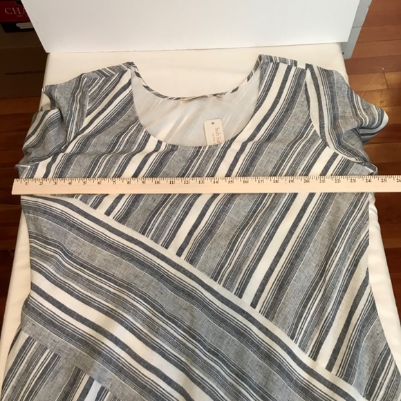 SOFT SURROUNDINGS Sonja Dress Midi Shift Blue White Women’s Size XL Size 18 1X - Picture 13 of 16